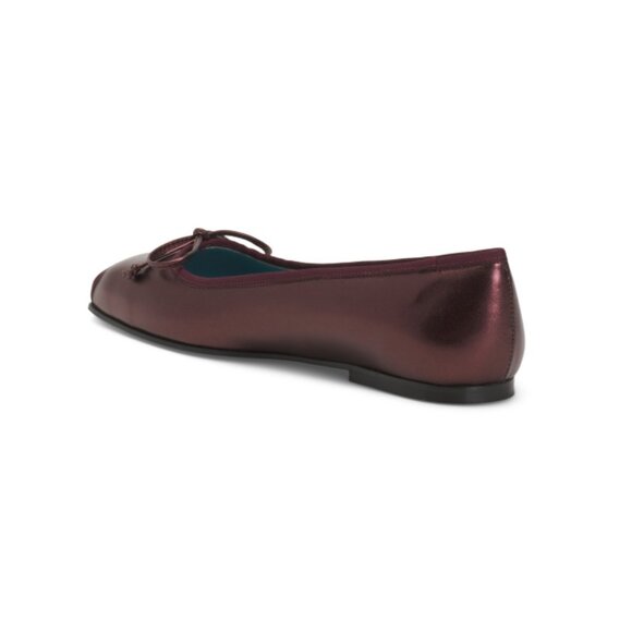 VALENTINA RANGONI Phoenix Made In Italy Leather Barbie Bow Flats - Picture 2 of 2